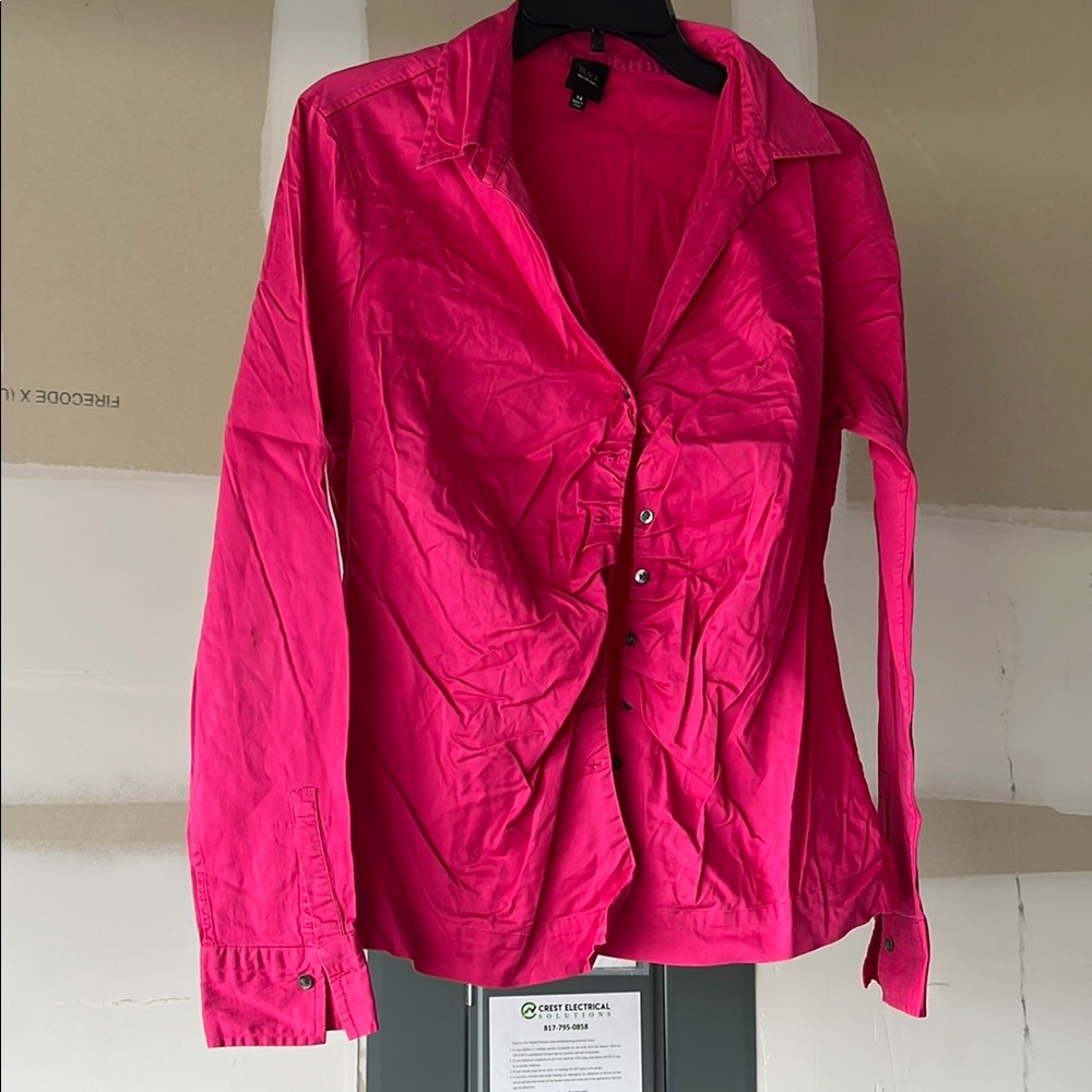 Vibrant Pink Button-Up Shirt